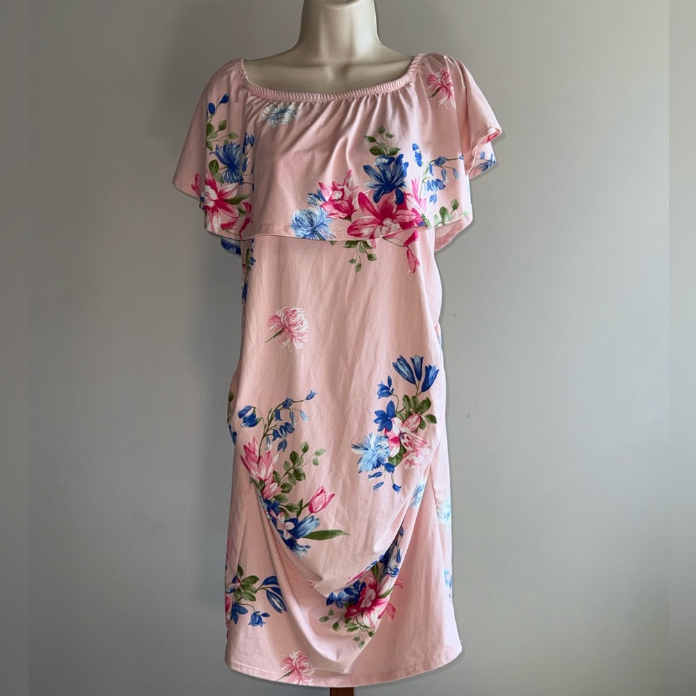Hello Miz (Medium) Pink Floral Dress with Stretch
